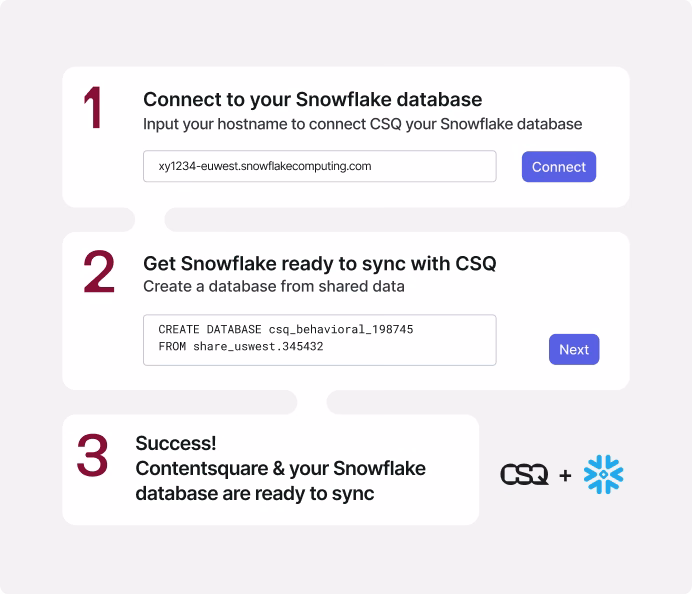 The three-step guided connection form